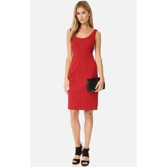 Diane von Furstenberg Red Geovana Sheath Sleeveless Dress Size 2 - Picture 4 of 13